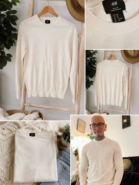 H&M Men’s Crewneck Sweater in Off-White